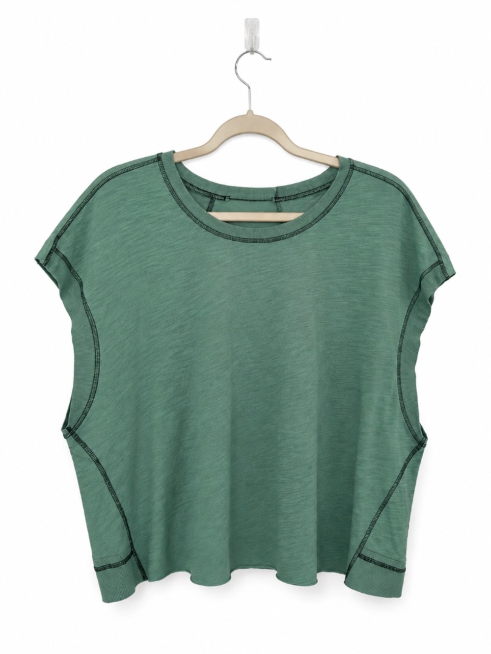 Open Back Yoga Workout Crop Top Mint Green M NWT